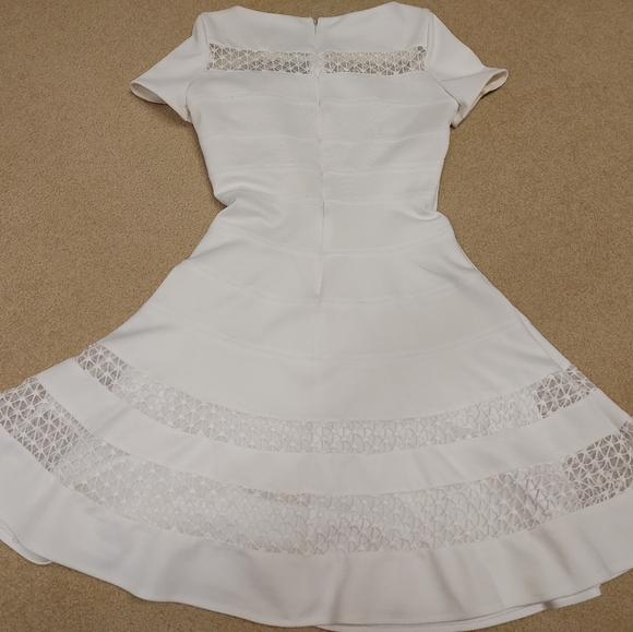 WHBM Banded White Fit-and-Flare Dress - Ecru - Size 2 - Picture 7 of 7